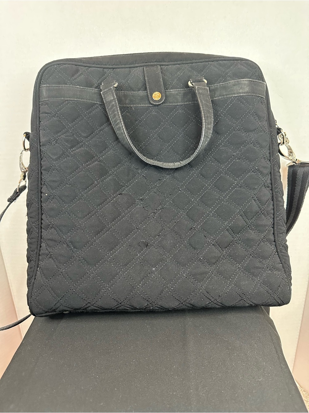 Vera Bradley Black Quilted Laptop Bag with Shoulder Strap - Picture 4 of 8